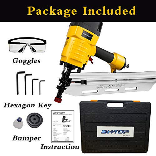 BHTOP 9021C Framing Nailer 21 Degree 31/2″ with Depth Adjustment