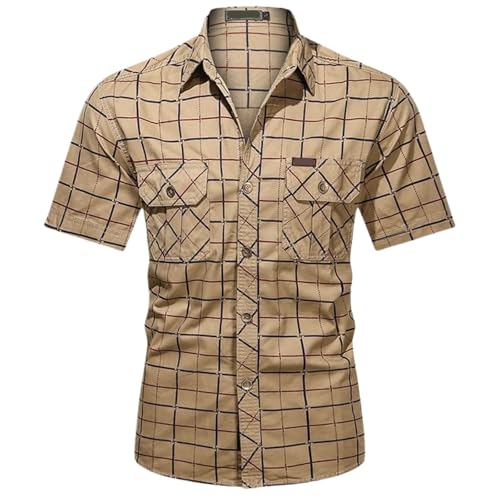 Chemise homme manches courtes en coton respirant coupe ample tout confort