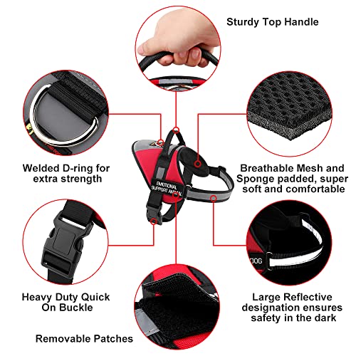 Plutus Pet Emotional Support Dog Vest, No Pull Dog Vest Harness With Easy Control Handle, Reflective Breathable Soft Padded And Adjustable, For Small Medium Large Dogs #TOP1