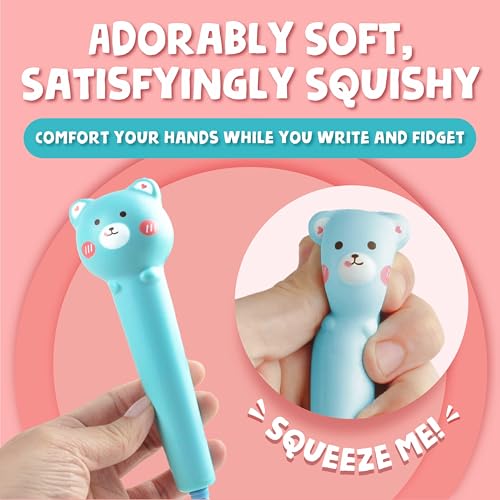 Image of BUNMO Slow Rising Squishy Pens for Kids, Kawaii Gel Pens with Squishy Tops, Cute Stationery for Girls, Fun School Supplies, Back to School Gifts, Trendy School Supplies 3 Pk Set