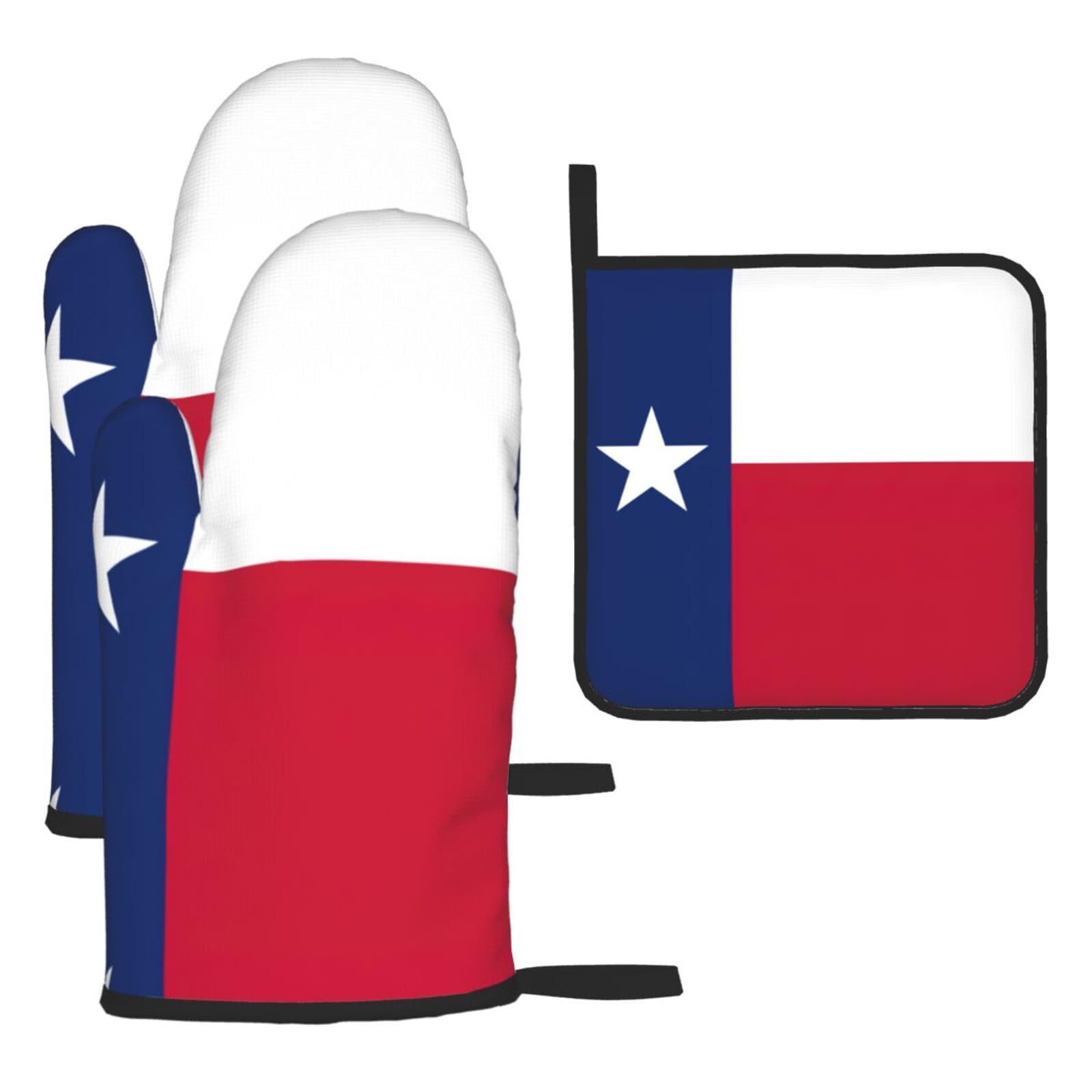 Flag Of Texas Oven Mitts And Pot Holders Sets Of 3 Oven Glove Kitchen Decor For Baking Cooking Bbq