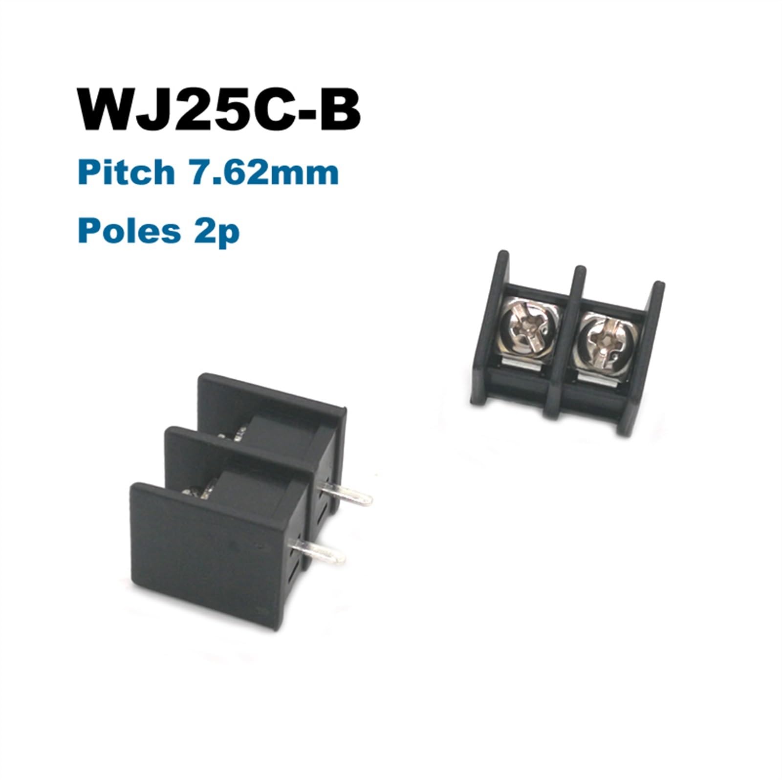 Morsettiera a vite PCB passo 7,62 mm diritto 2/3/4/5/6/7/8 pin Morsettiera 25C-B connettore cavo 2,5 mm2 15 A(6P (20Pcs))