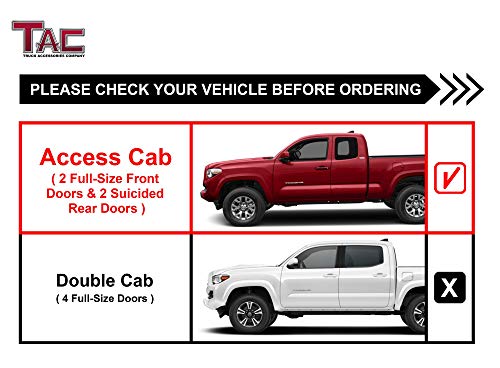 Tac 4.25" Side Steps Fit 2005-2023 Toyota Tacoma Access Cab Truck Pickup Oval Bend T304 Stainless Steel Pnc Side Steps Nerf Bars Step Rails Running Boards Rock Panel Off Road Exterior Accessories 2Pcs #TOP2