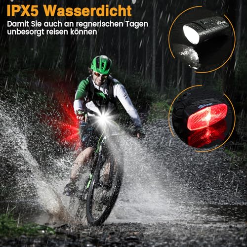 toptrek Fahrradlicht Set StVZO zugelassen Fahrrad Lichter Set, Fahrradlampe Vorne & Rücklicht Set
