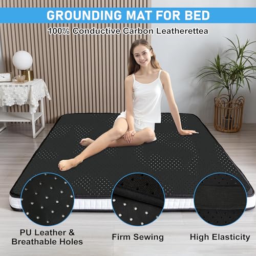 ConBlom Tapete de aterramento para cama, capa de colchão Queen Size, kit de aterramento de almofada,