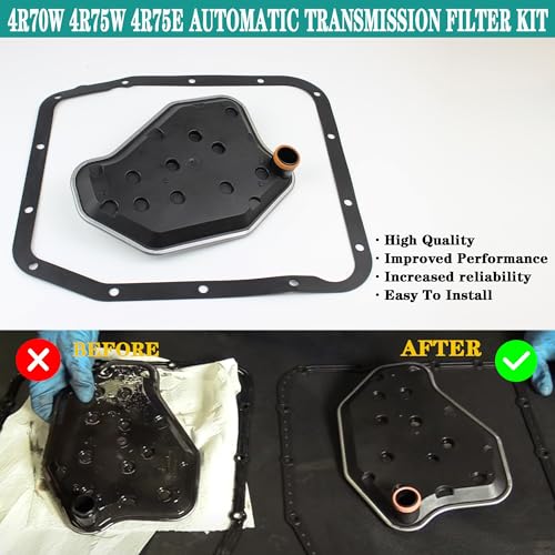 YzusGomumu 4R70W 4R75W 4R75E Automatic Transmission Filter Kit Compatible with 1994-2010 Ford F150 Expedition Mus-tang Crown Victoria Grand Marquis Explorer, More Replaces# FT105 F6AZ7A098A 58955
