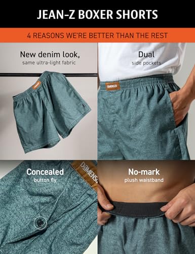 Image of DAMENSCH Regular Fit Solid 100% Soft & Durable Cotton Boxer Shorts Dual Pockets Anti-Bacterial Moisture Wicking Microfibre Waistband Ultra-Light Boxers for Men