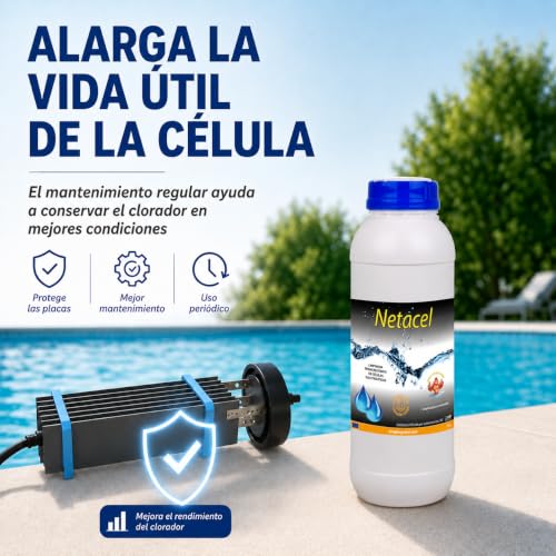 Miniatura 9 de Netacel 1 Litro - Limpiador Desincrustante Para La Celula Del Clorador Salino