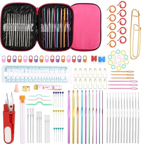 LWMTT 127 Pieces Crochet Needles, Ergonomic Knitting Needles Kit,...