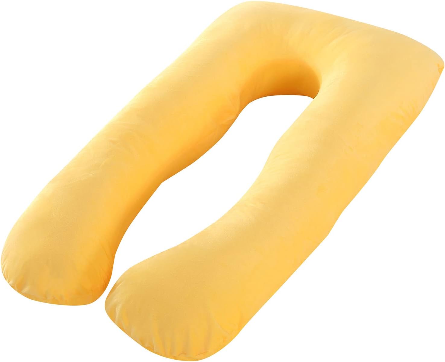 Pregnancy Plow Crystal Velvet U -Shaped Maternity Pillow for Pregnant Women with Removable and Washable Cover Yellow