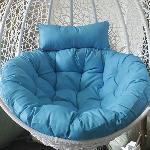 QJIAXING Basket Cushion Round Without Bracket Solid Color Thickening Removable and Washable Cushion for Swing (Only Cushion),blue