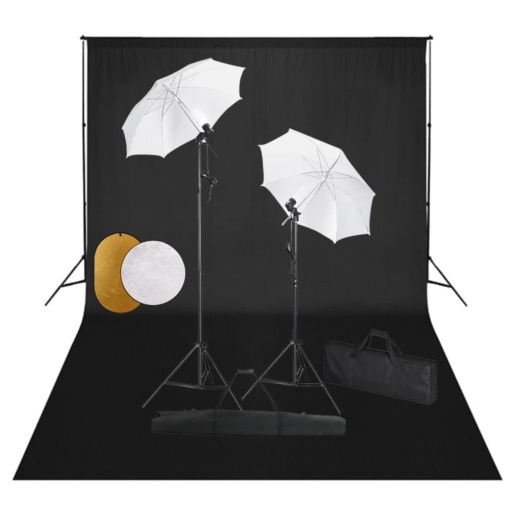 Kit de estudio fotográfico con luz diurna, paraguas y trípode de aluminio, sistema de fondo telescópico ajustable de 500 x 300 cm, reflector 5 en 1, ideal para fotografía, vlogging y