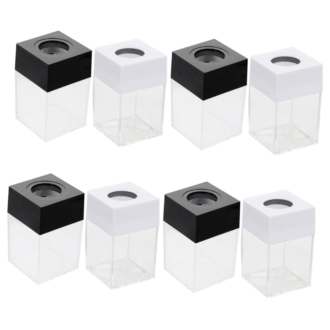 TEHAUX 8piezas Soporte Organizador De Clips Magnético Transparente Para Oficina Contenedor De Almacenamiento De Clips Tapa Extraíble Diseño Práctico y Estiloso Para Aula y Escritorio