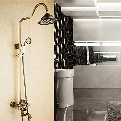 Ensemble de douche antique en cuivre d'exception incrusté de strass diamant - 2