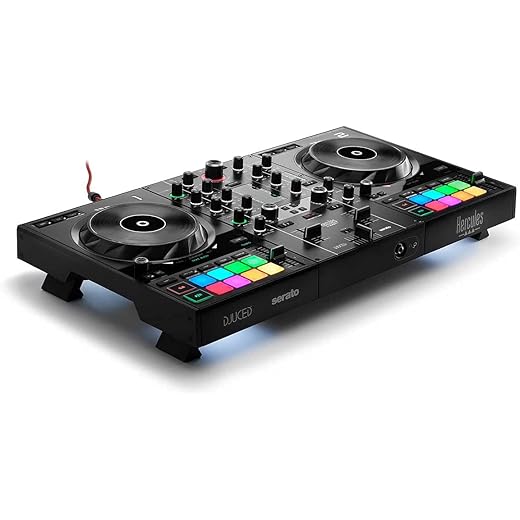 Hercules DJ Control Inpulse 500: 2-Deck USB DJ Mixer Controller For Serato DJ And DJUCED (Included), Black