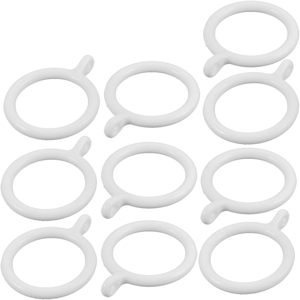 Household Round Design Drapery Curtain Rings Hooks 10pcs White Curtain Decoration Ties