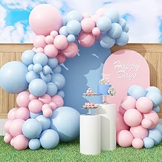 Blue Pink Balloon Arch Kit, 100PCS Pink Blue Garland Kit for Gender Reveal, Birthday Party Balloons mit 18" 12" Latex Balloons, Decoration for Boy Girl Baby Shower, Engagement , Bridal, Anniversary