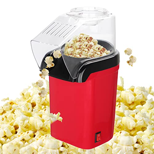 FOUVIN Popcornmaschine Heißluft Popcorn Maker Machine für Zuhause, 1200W Automatische Popcornmaker ohne Fett & Öl, BPA…