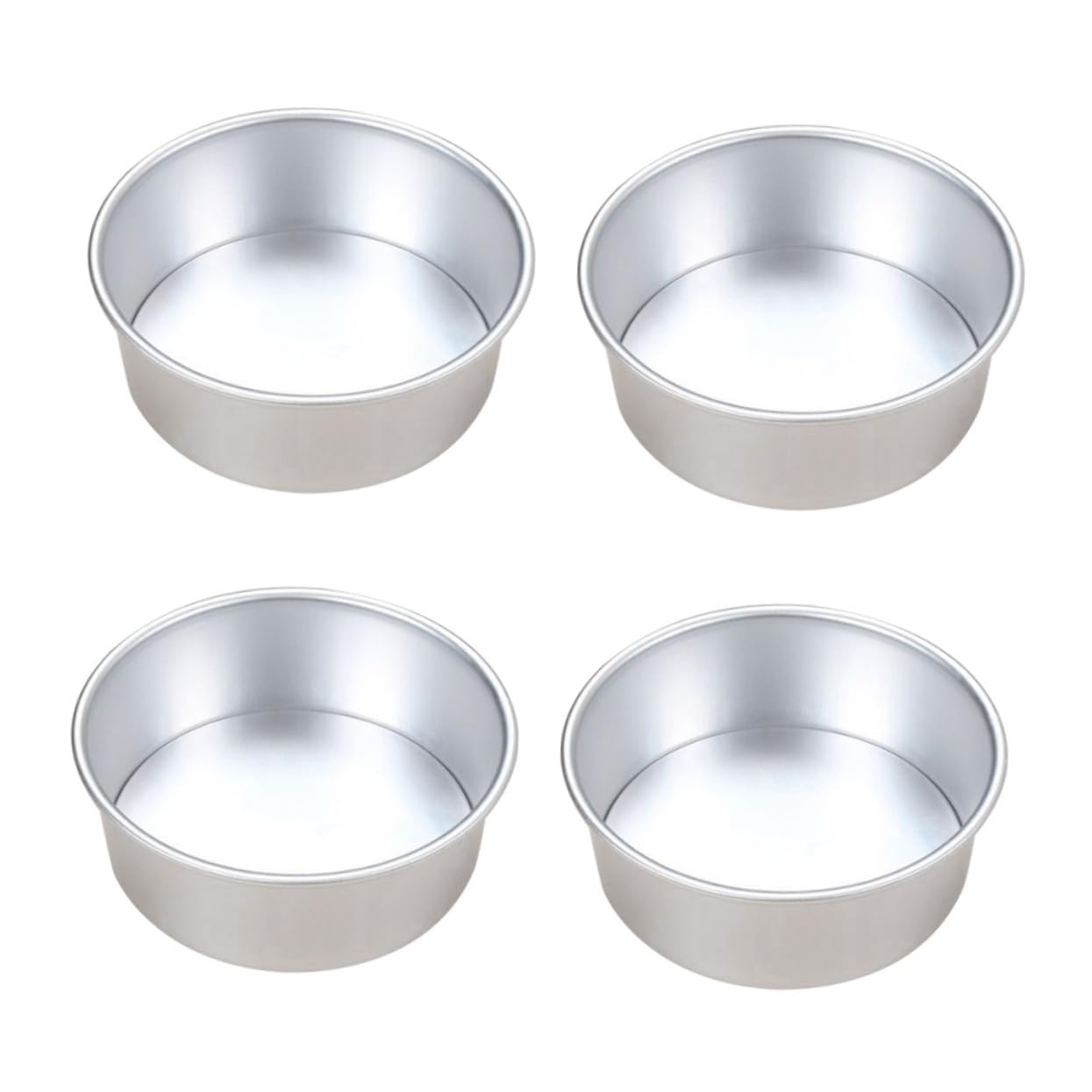 SOIMISS 4 piezas Molde para Tartas Redondo Aleación Antiadherente con Base Desmontable para Hornear Postres y Bizcochos