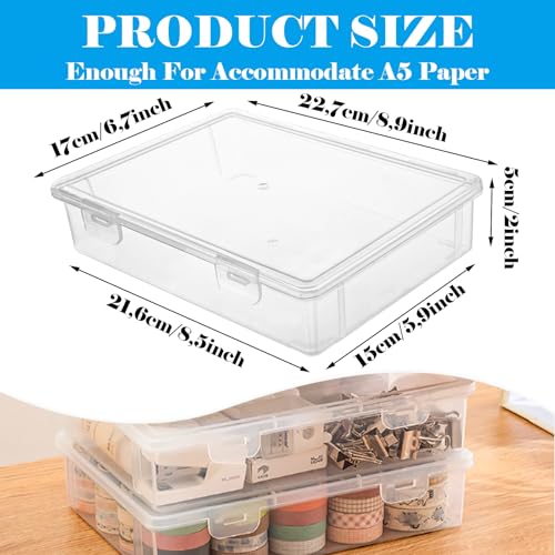 LOPYXBR 6 Stück Tragbare Archivbox A5, Transparente dokumentenbox aus Kunststoff, Stapelbare Multifunktionale Bürobedarf Aufbewahrungsbox für Dokumenten, Briefen, Sammelalben, Büroakten