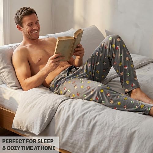 Image of Get Trend Super Mario Pajama Pants For Men, Lounge Pants with Pockets, Relaxed Summer PJs with Drawstring Gamer Gifts for Men