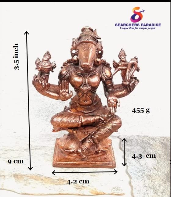 Image of Copper Goddess Varahi Idol 3.5 in | 455g