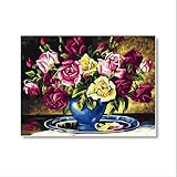 Pianta pittura a olio digitale paesaggio fai da te fiori ricchi fioritura pittura a olio dipinta a mano appesa quadro personalizzato decorazione soggiorno pittura
