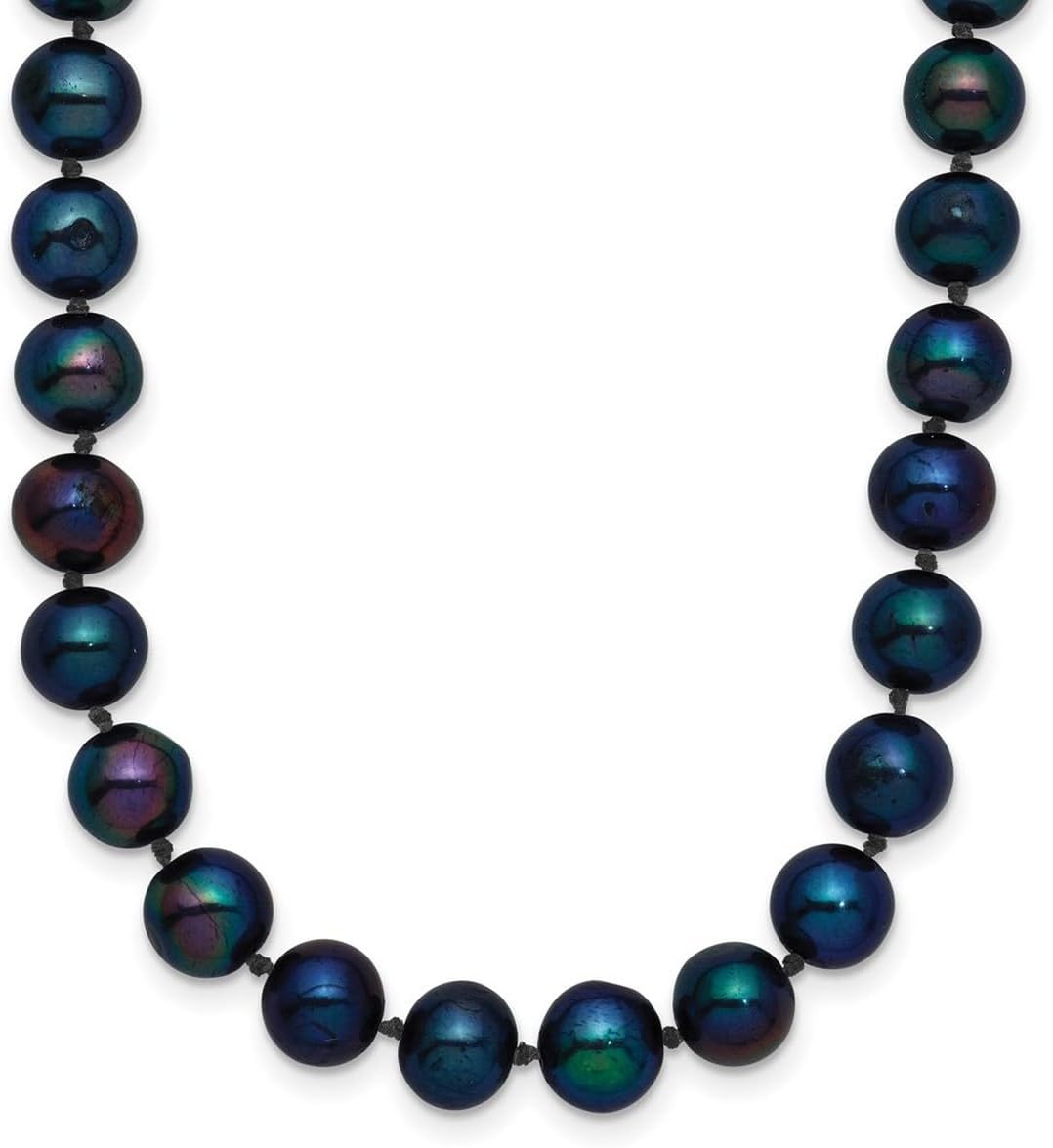 14k Solid Yellow Gold Black Freshwater Onion-Freshwater Cultured Pearl Necklace Pendant-Necklace for Women in Choice of Lengths