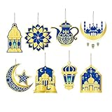 Generisch Decoración de luna para el – Juego de 8 piezas de doble cara estrella luna decoración de árbol | para dormitorio, mesita de noche, pasillo, escuela, oficina, vacaciones, fiestas de