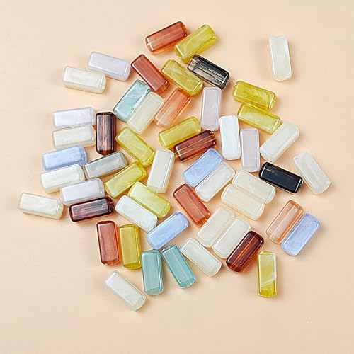 GQGQA 500pcs 14x6 mm Beads de Cubos acrílicos, Charmas de Cuentas Surtidas cuadradas para Pulseras y Joyas, para proyectos de elaboración