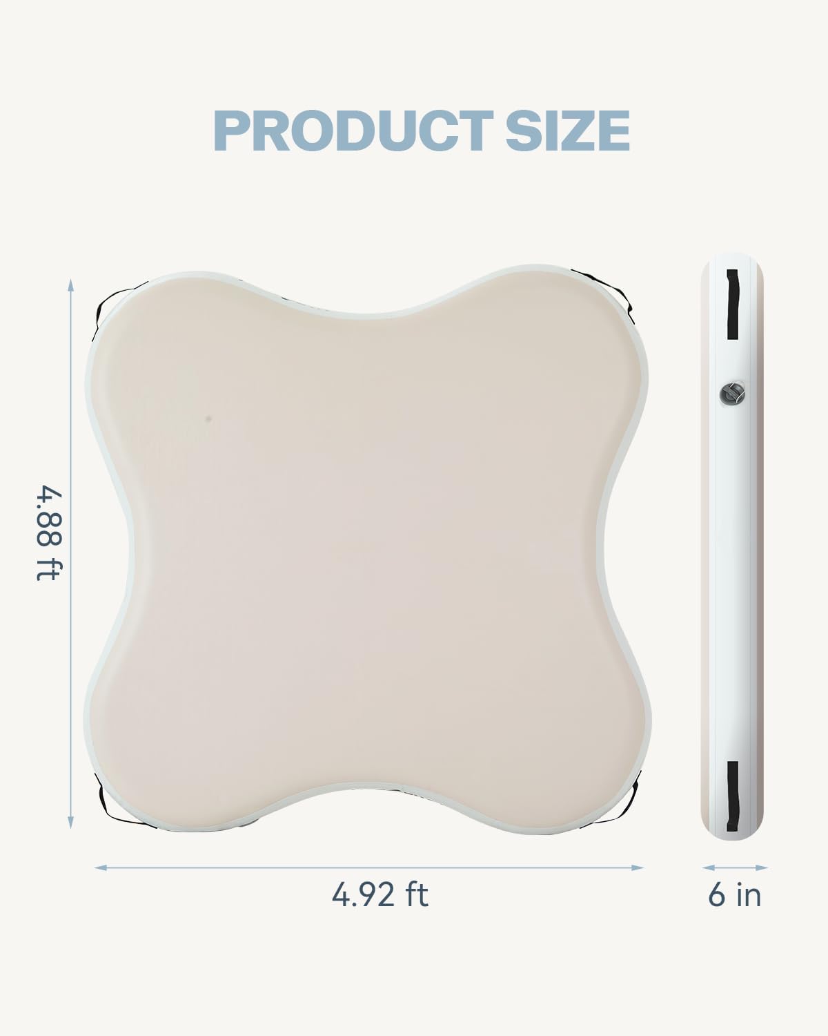 SWRORDAWN Gymnastics Air Roller Air Barrel Inflatable Tumbling Mat Tumble Air Spot - Gymnastics Training Springboard - Round Inflatable Springboard with Pump for Yoga Training Cheerleading Home Use Flesh Pink-W 4.9ft x 4.9ft x 6in