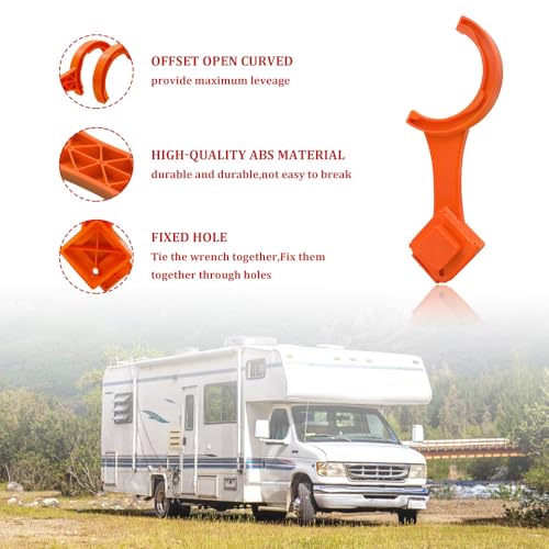 Image of 2PCS RV Sewer Hose Wrench, RV Sewer Cleanout Cap Remover, Multi Purpose Fittings Wrench for Connecting and Disconnecting Sewer Hoses, Fits Most 3 Inch and 4 Inch Male /Female RV Sewer Caps