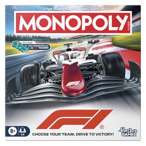 Monopoly F1 Edition Board Game | Officially Licensed FORMULA 1 Game | Family Games for Kids Teens and Adults | 2-6 players | 45 Mins. | Ages 8+ - English Version
