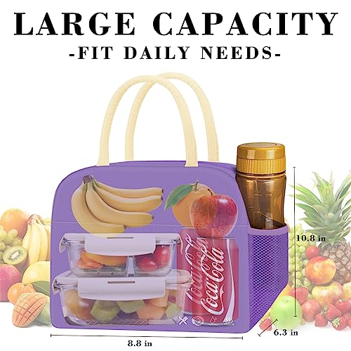 Kubya Lunch Bag Lunch Box For Women Men Reusable Insulated Lunch Box For Adult Lunch Tote Bag Lunch Container For Office Work Picnic Beach Or Travel（Purple） #TOP1