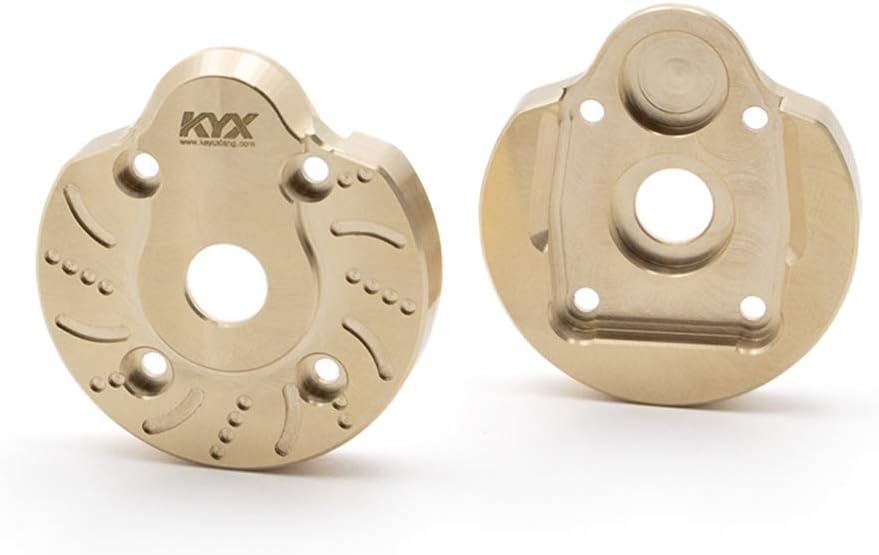 KYX Racing Brass Heavy Weight Outer Portal Drive Housing Portal Cover Plates 47g/pcs for 1/10 Rc Crawler Axial SCX10 III AXI03007 Capra Unlimited Trail Buggy UTB
