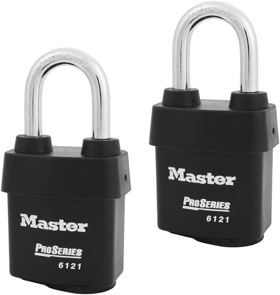 Master Lock - Three (3) High Security Pro Series Padlocks w/6 Keys, 6121NKALF-3 w/BumpStop Technology