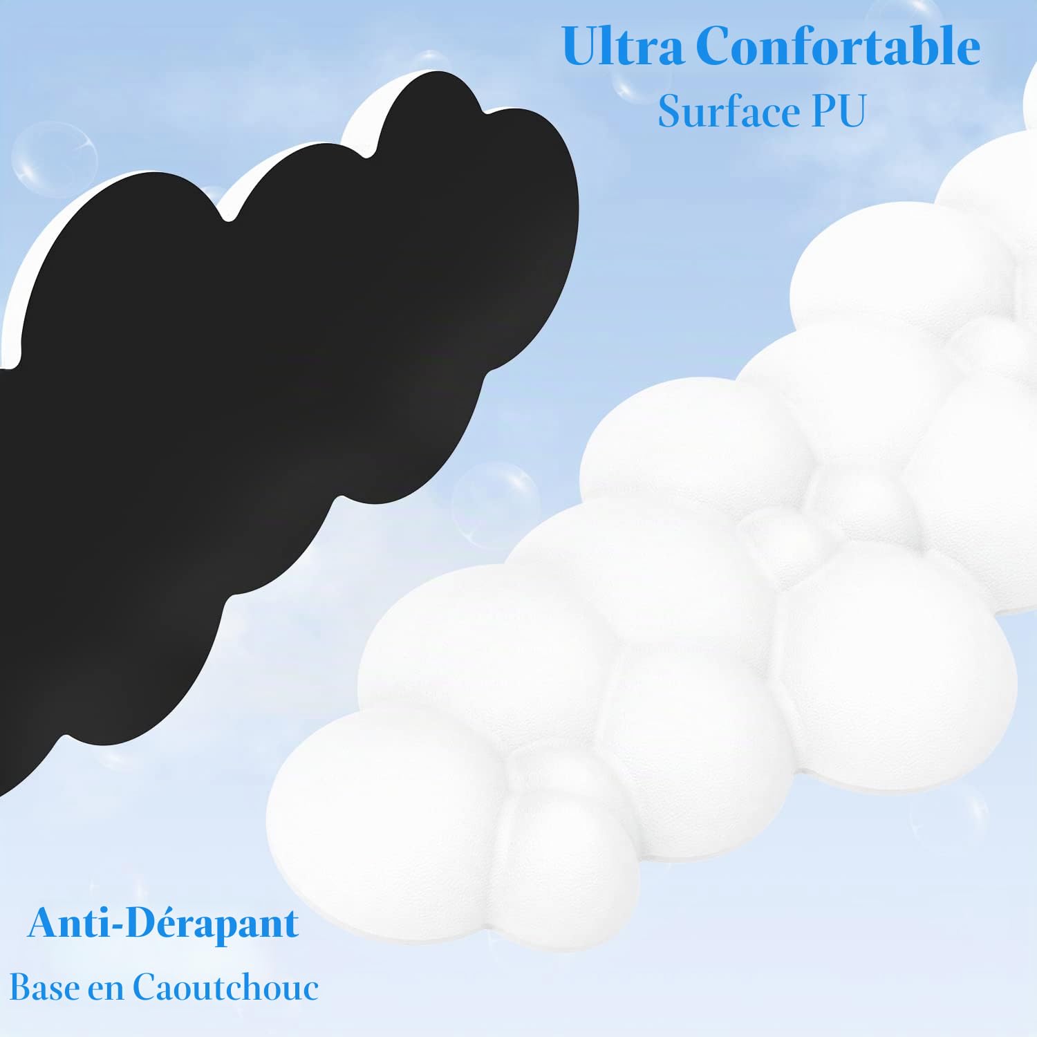 ATTACK SHARK Cloud Repose-poignet Ergonomique Anti-dérapant Support de Main Bureau Repose-paume Clavier Mécanique TKL 87 Touches Blanc
