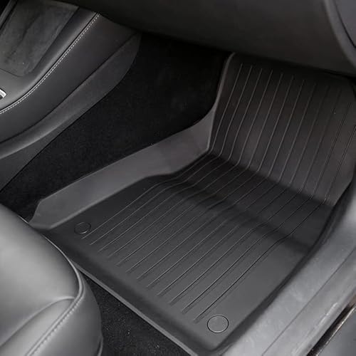 Cyberbeans 6Pcs Floor Mats For Tesla Model 3 (2021-2023) Accessories, Tpe All Weather Anti-Slip Waterproof 3D Front Rear Trunk Cargo Liner Tray Mats #TOP2