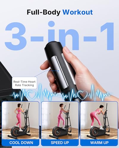 Image of Merach Elliptical Machine, Elliptical Exercise Machine for Home with Hyper-Quiet Magnetic Drive System, Elliptical Training Machines with16.5-19IN Stride, Automatic Resistance, 400lbs Capacity