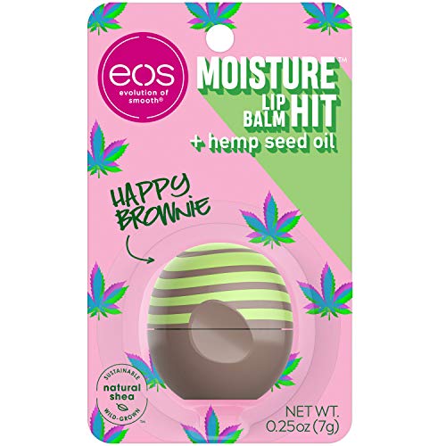 eos Moisture Hit Lip Balm - Happy Brownie and Happy Herb | Soothing Hemp Seed Oil | Lip Care to Moisturize Dry Lips | Gluten Free | 0.14 oz | 2 Pack