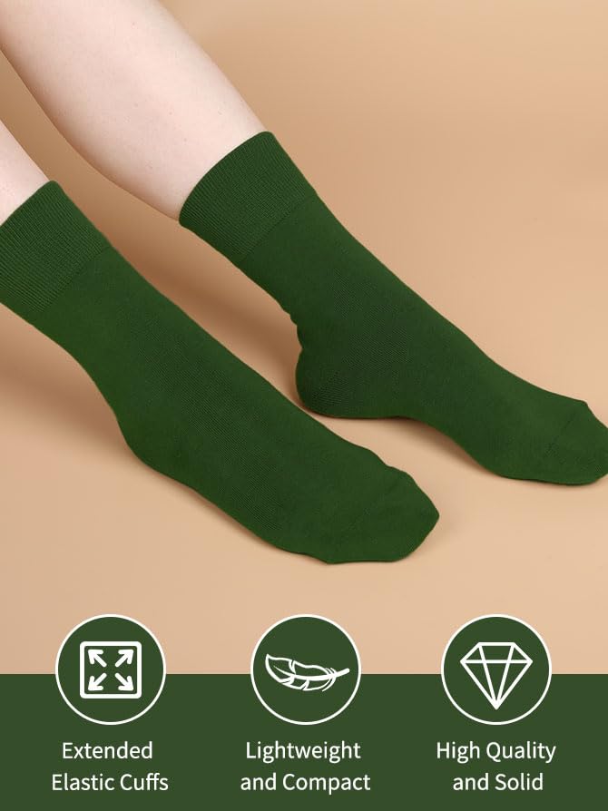 Image of FGZ Women's Crew Socks 5 Pairs Soft Combed Cotton,Breathable Everyday Casual Socks for Women