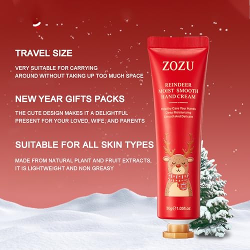 Conjunto de 10 unidades de creme para as mãos de Natal para mulheres – Mini loção para mãos secas e