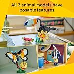 LEGO Creator 3 en 1 animaux sauvages : toucan tropical jouet de construction pour enfants - Blocs de construction de jungle et jouet éducatif pour filles et garçons, 7 ans et plus - Construisez 3 jouets animaux en 1 ensemble - Cadeau pour anniversaires - 31173
