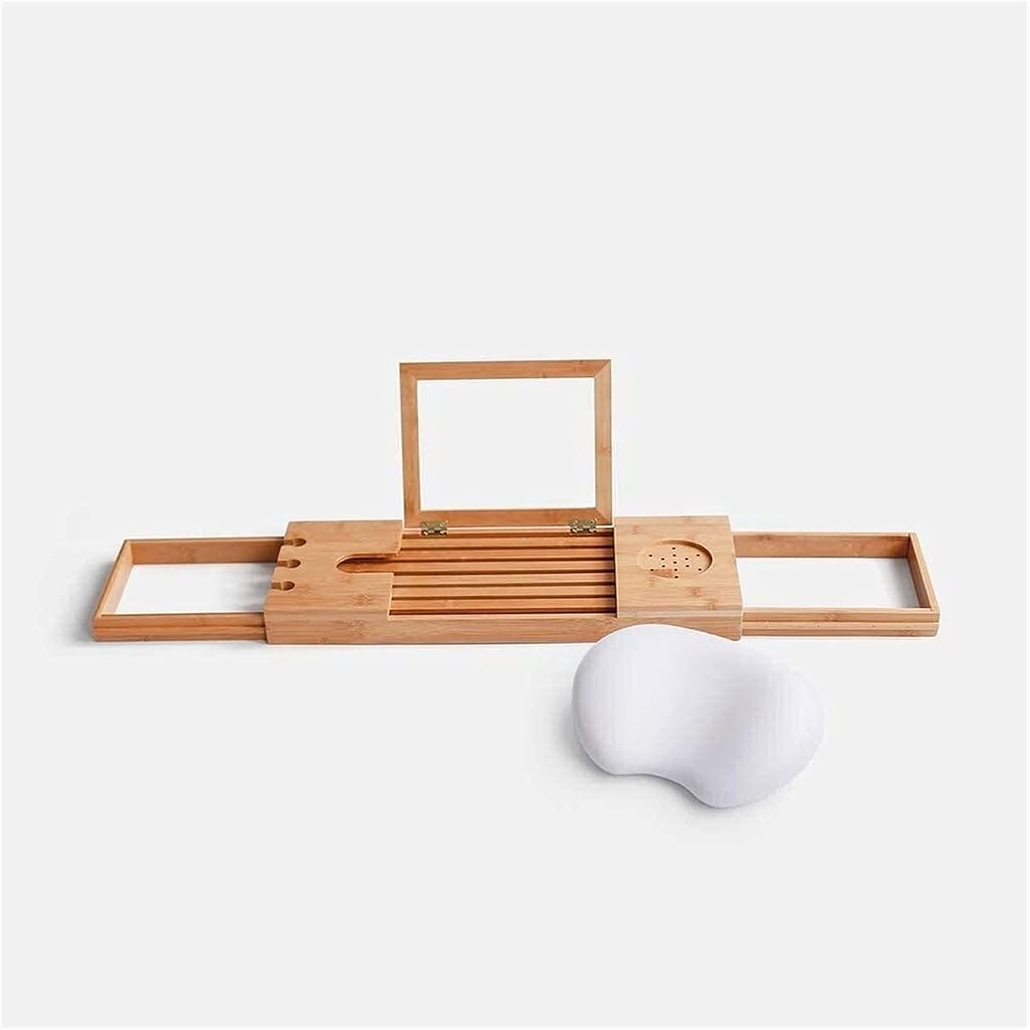 Bathtub Tray, Bath Trays Bathtub Rack Caddy Wood Wood Shelf Shower Book Table Tray Expandable Holder Foldable Bathtub Cover Bathroom Trays