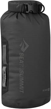 SEA TO SUMMIT - Big River Dry Bag XS 5L - Waterproof - Roll-Top - Resistant Fabric - Grab Handles, Lash Point & D-Ring - For Kayaking & Motorcycle Touring - 16.8 x 14.3 x 32.3cm- Jet Black - 135g