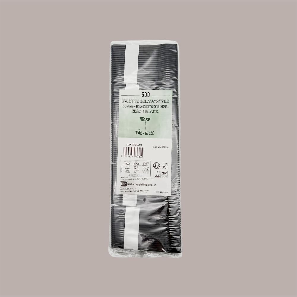 Palettine Nere per Gelato Impilate 9,5 cm 500 pezzi Lucgel