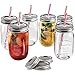Mastertop 6 Pcs 16.9 Ounce Mason Drinking Jars with Lids  Recycled Glass Bottles and Drinking Straws with 3 Extra Sealing Lid