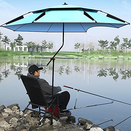ACXZ Sombrilla para Patio de Aluminio Parasol excéntrico, inclinable, 2 Niveles Impermeable/Giratorio de 360 ° / antiviento/protección UV, con Bolsa de Transporte (Azul)
