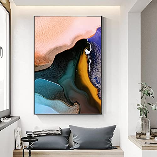 Impression d'art mural haut de gamme toile colorée encre abstraite - 3