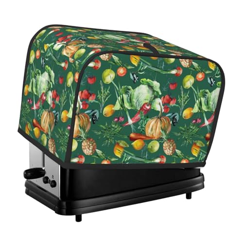 Copertura per tostapane vegana a 2 fette, con tasche, per piccoli elettrodomestici da cucina, protezione per impronte digitali, lavabile in lavatrice